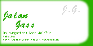 jolan gass business card